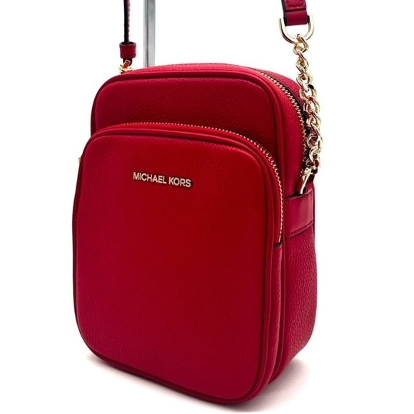 Michael Kors Medium NS Chain Xbody Bag Red/ Gold (NWT) - Picture 1 of 10